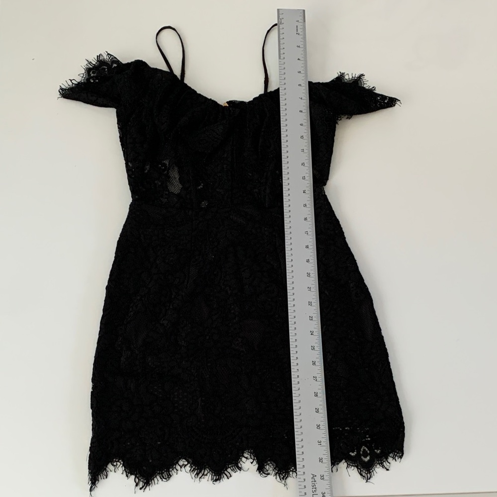 NBD x Naven Allie Black Lace Off Shoulder Mini Dress Size S - Like New Condition - Picture 12 of 12